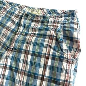 Y2K Aeropostale Men's Shorts 32 Blue Green Plaid Check Skater Preppy Retro Golf